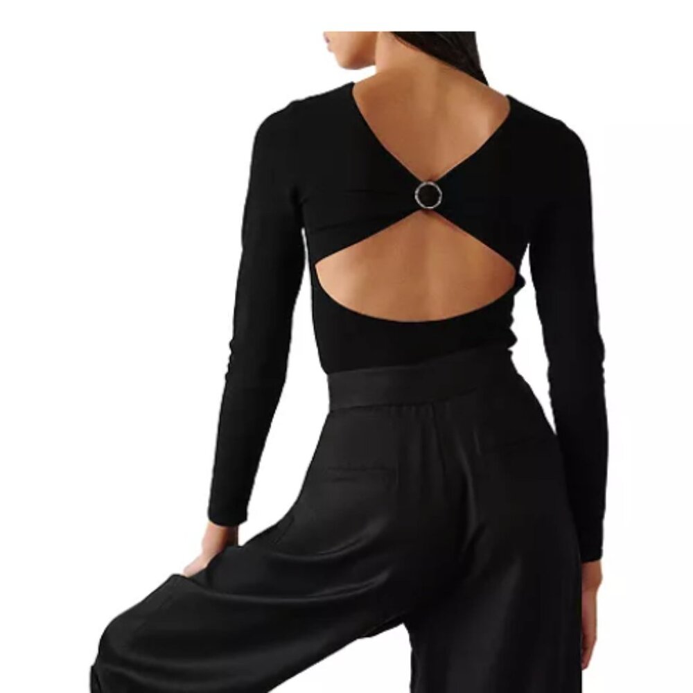 NWT ba&sh Black Ray Cutout Sweater